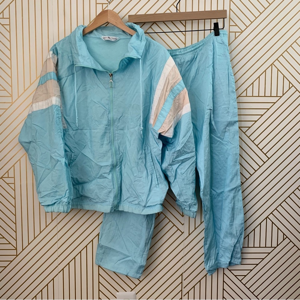 Vintage 1980s-1990s Great Cavalier by St Paul set Windbreaker track suit set L - Picture 10 of 11